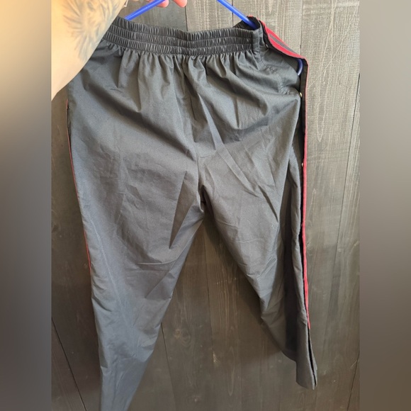 Adidas Gray and Red Joggers with Bold Stripes - Picture 2 of 3